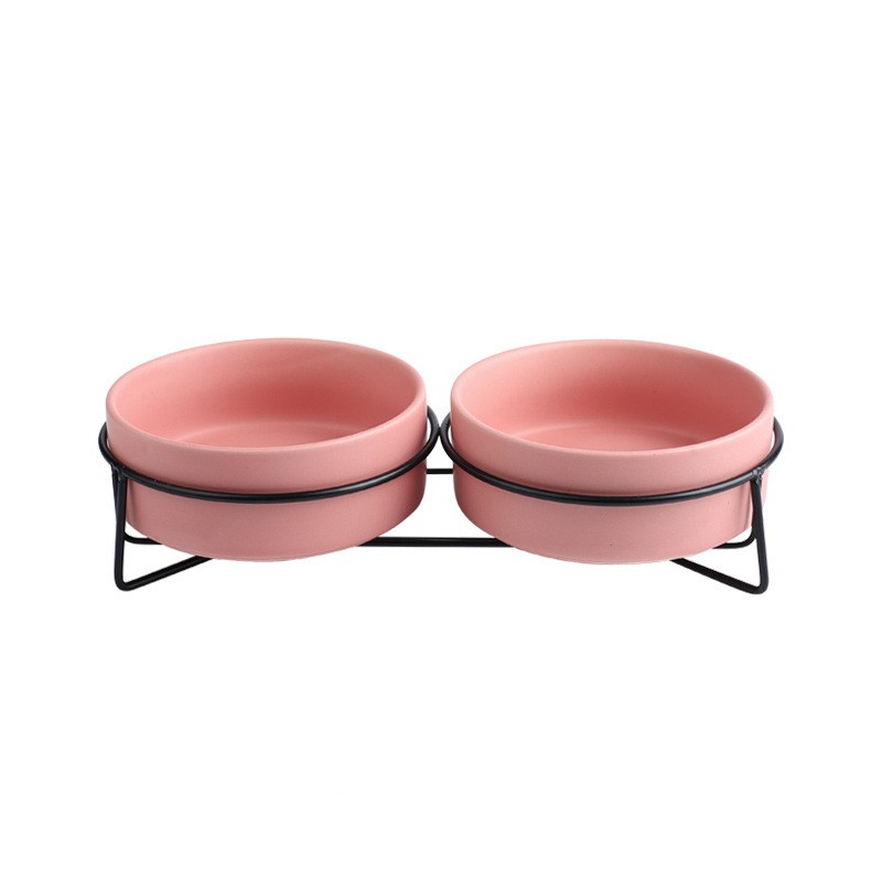 Elevate Your Pet's Dining Experience with Our Metal Frame Ceramic Pet Bowl